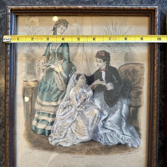 La Mode Illustree Bureaux du Journal 56 Rue Jacob Paris‎ 1862 Pair Wall Hangings - Picture 5 of 10